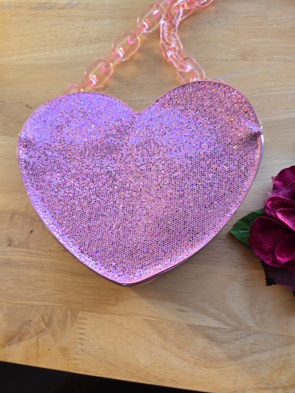 Pink Glitter Shoulder Bag Velvet Millinery Keychain Y2k-Style Coquette-inspo - Picture 13 of 16